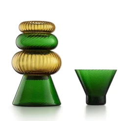 Set di 5 vasi verdi e ambra Issey di Matteo Zorzenoni
