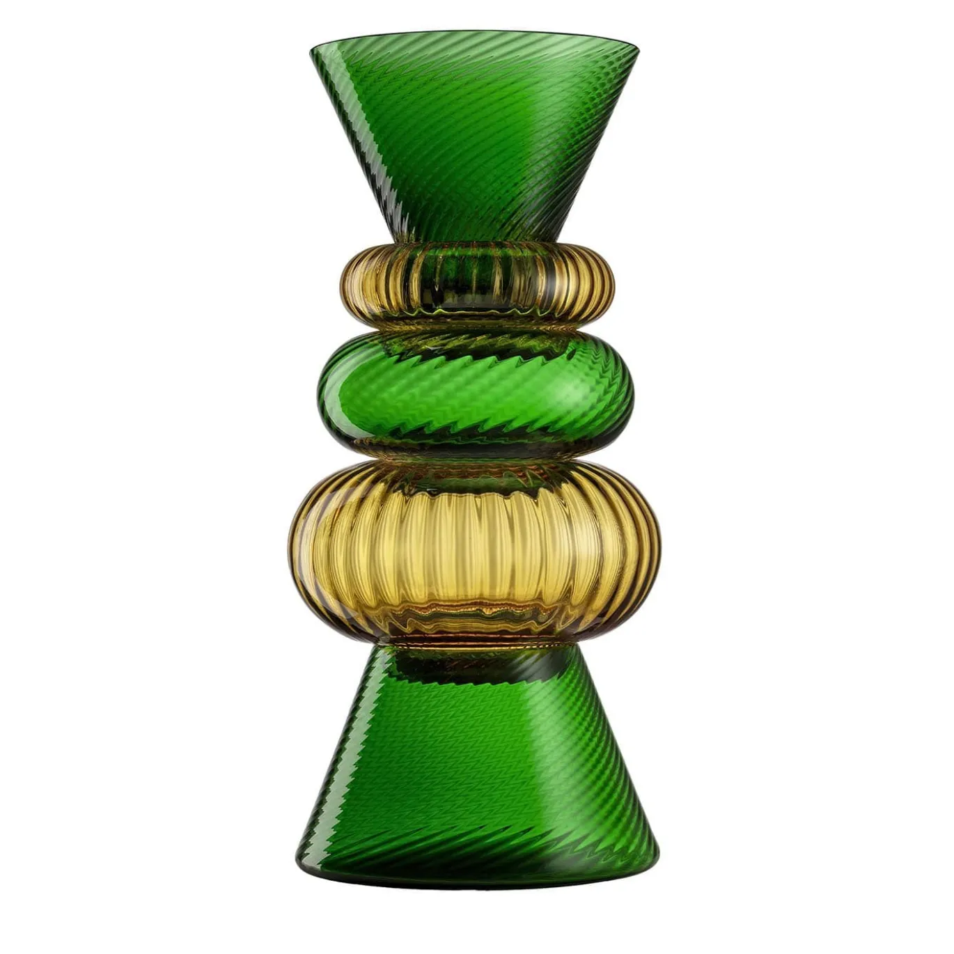 Set di 5 vasi verdi e ambra Issey di Matteo Zorzenoni