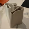 Set di 2 vasi Wave bianchi e marroni