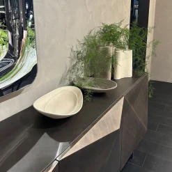 Set di 2 vasi Wave bianchi e marroni