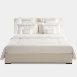 Set Lenzuola QENA ricamate in Cotone Percalle Bianco