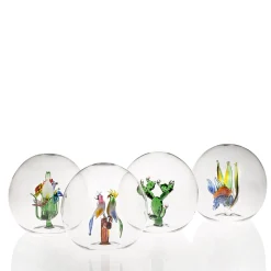 Sfera in Vetro Mini Oasis con Pappagalli
