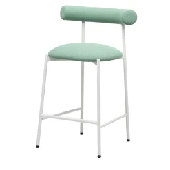 Sgabello basso Pampa SG-65 verde salvia e bianco di Studio Pastina