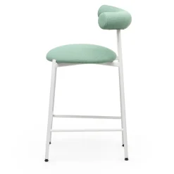 Sgabello basso Pampa SG-65 verde salvia e bianco di Studio Pastina
