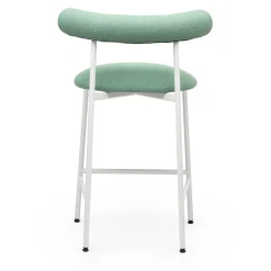 Sgabello basso Pampa SG-65 verde salvia e bianco di Studio Pastina