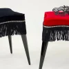 Sgabello Burlesque in velluto rosso