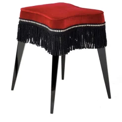 Sgabello Burlesque in velluto rosso