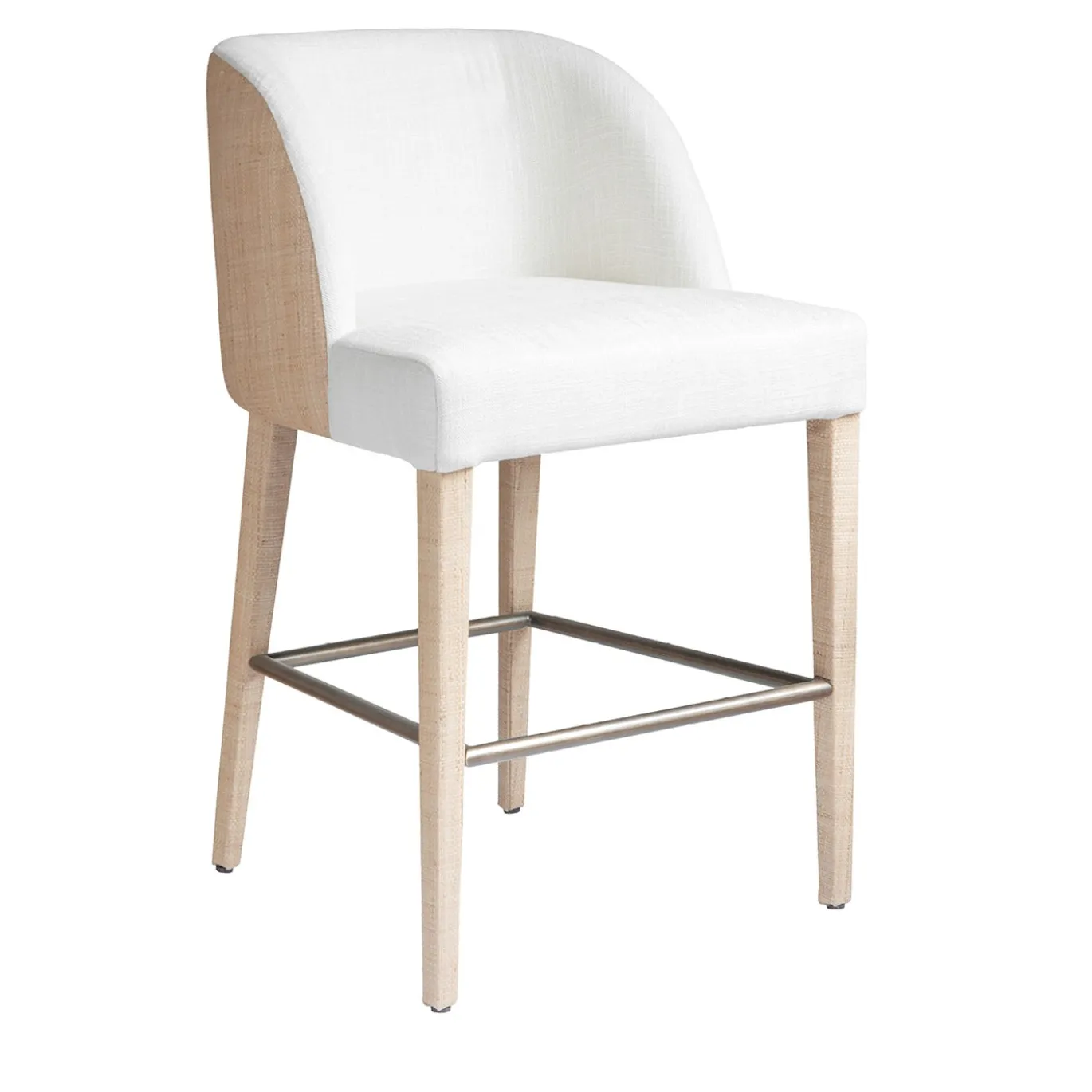 Sgabello Colette Raffia Bar Bianco della Collezione Riviera