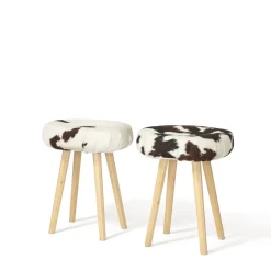 Sgabello con gambe ottagonali in legno Mucca #2
