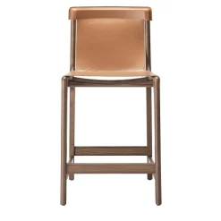 Sgabello da banco Burano/sg 24 in pelle marrone di Balutto Associati