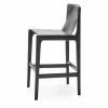Sgabello da bar Burano/sg 30 in pelle nera di Balutto Associati