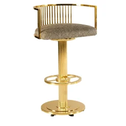Sgabello da bar Clio in ottone dorato
