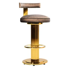 Sgabello da bar Elide in ottone dorato