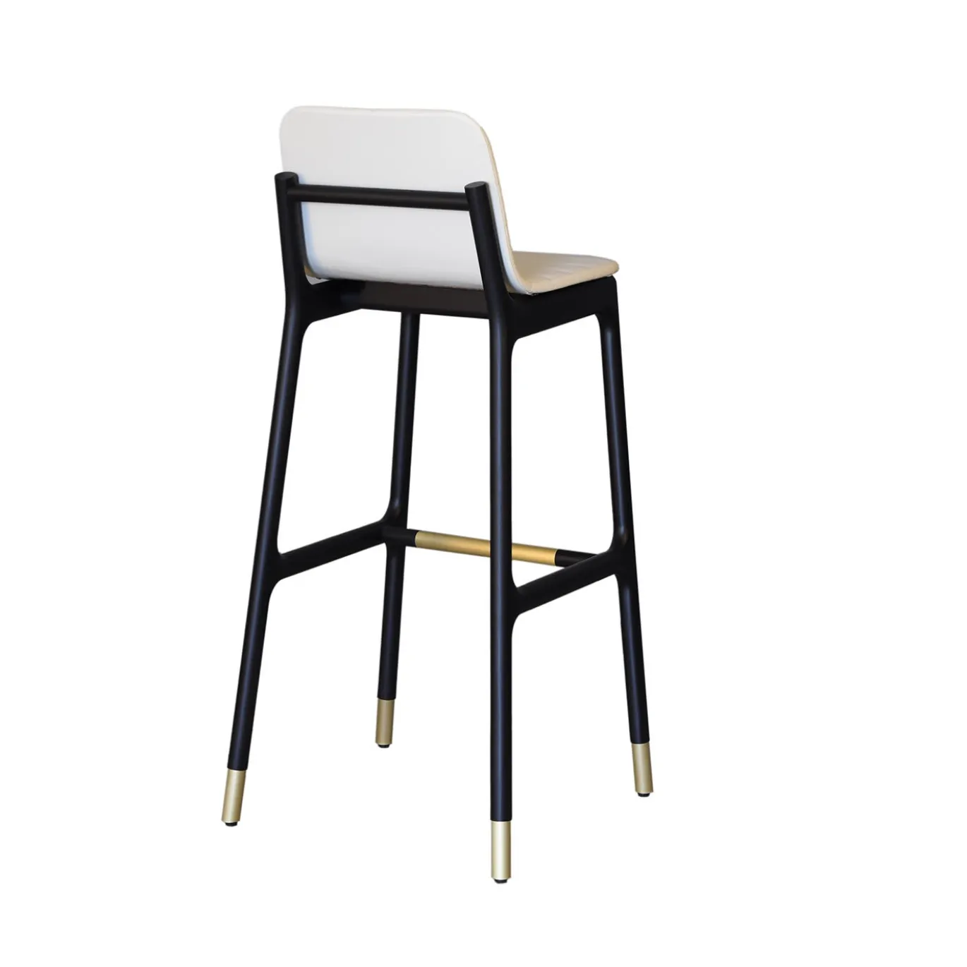 Sgabello da bar imbottito in pelle Joyce Wood