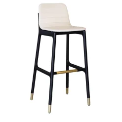 Sgabello da bar imbottito in pelle Joyce Wood