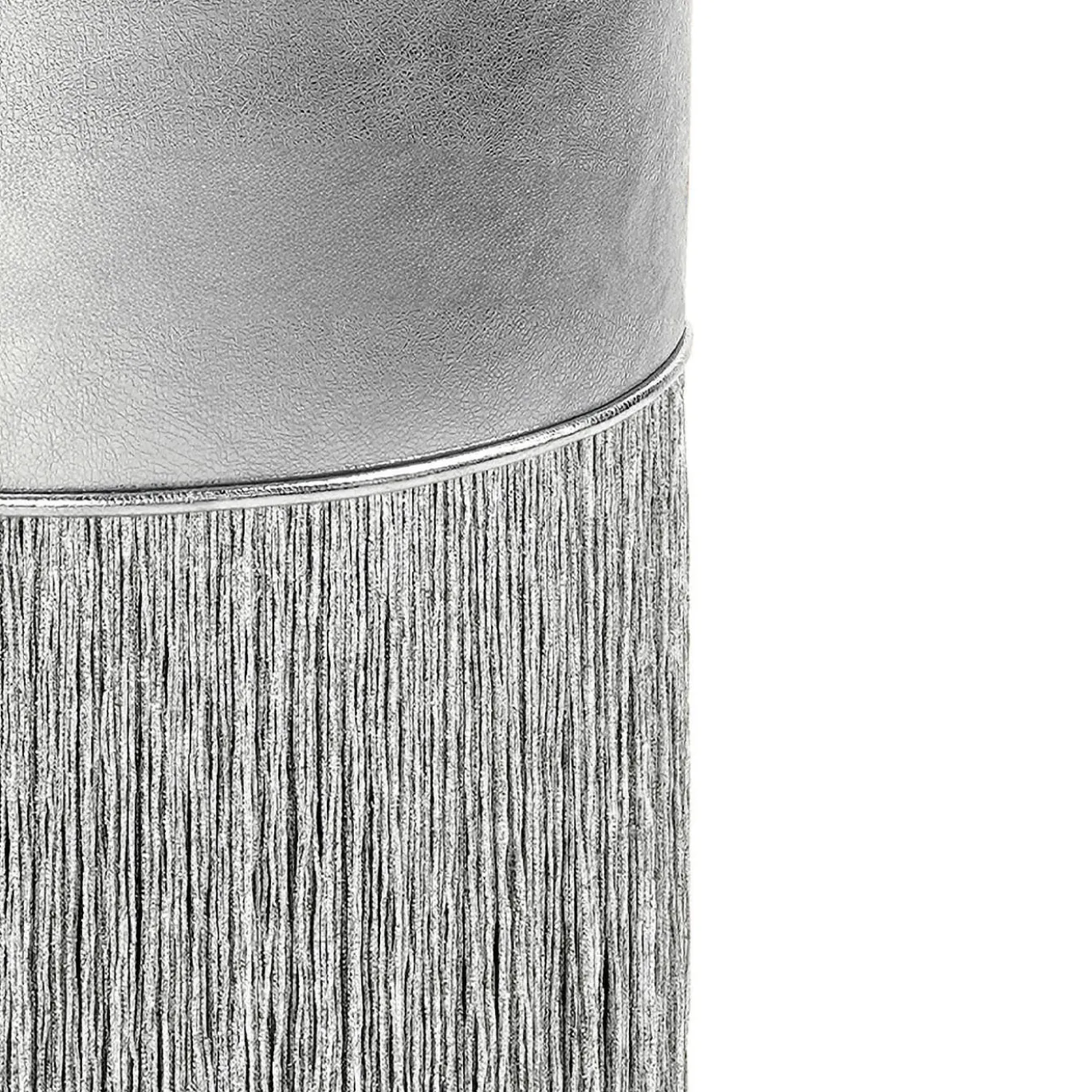 Sgabello da bar in pelle metallizzata argento lucido di Lorenza Bozzoli