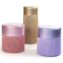 Sgabello da bar in pelle metallizzata oro lucido di Lorenza Bozzoli