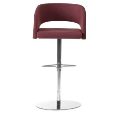 Sgabello da bar Major B bordeaux con base rotonda