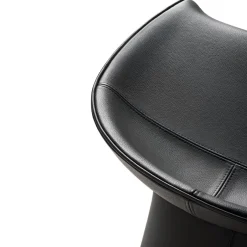 Sgabello da Bar Skirt in Pelle Nera