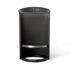 Sgabello da Bar Skirt in Pelle Nera