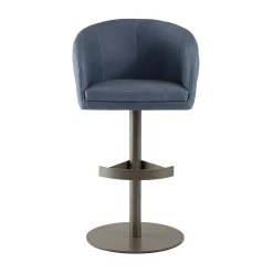 Sgabello da bar ZOE in pelle blu