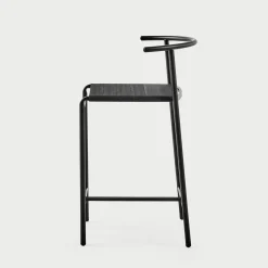 Sgabello da cucina nero con sedile in Lasten