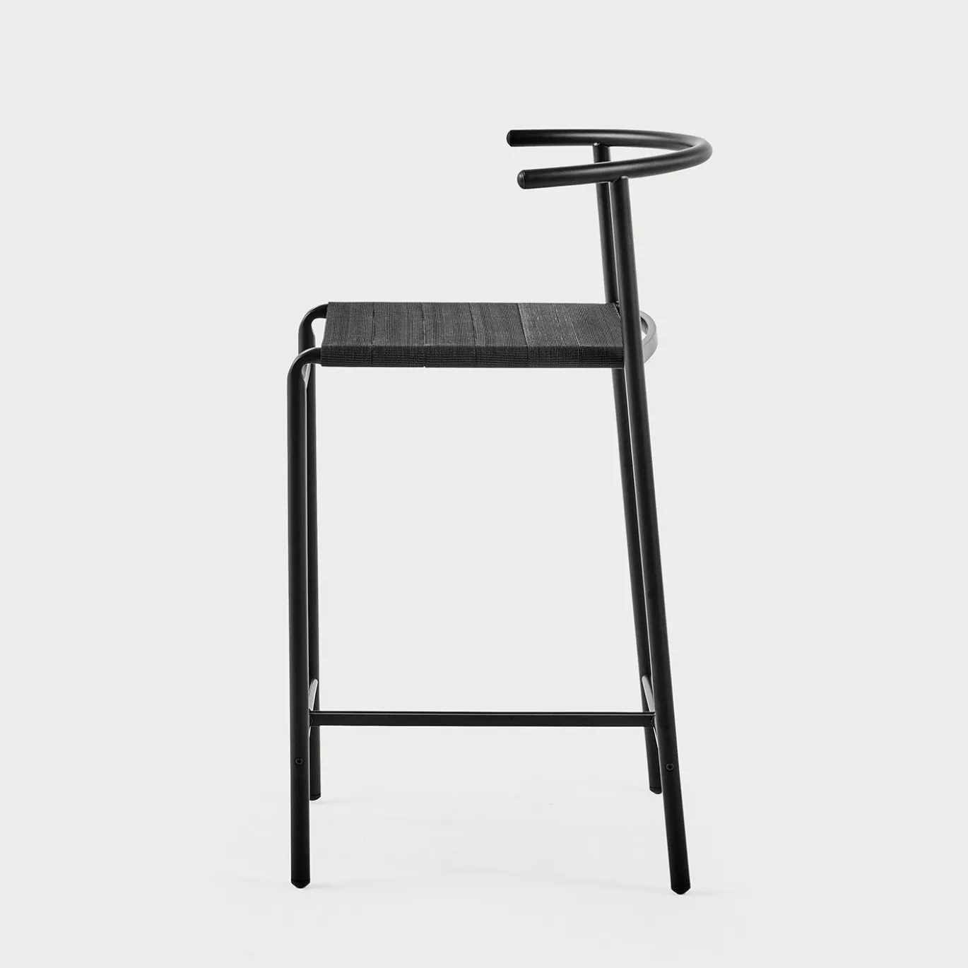 Sgabello da cucina nero con sedile in Lasten