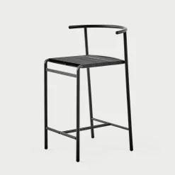Sgabello da cucina nero con sedile in Lasten