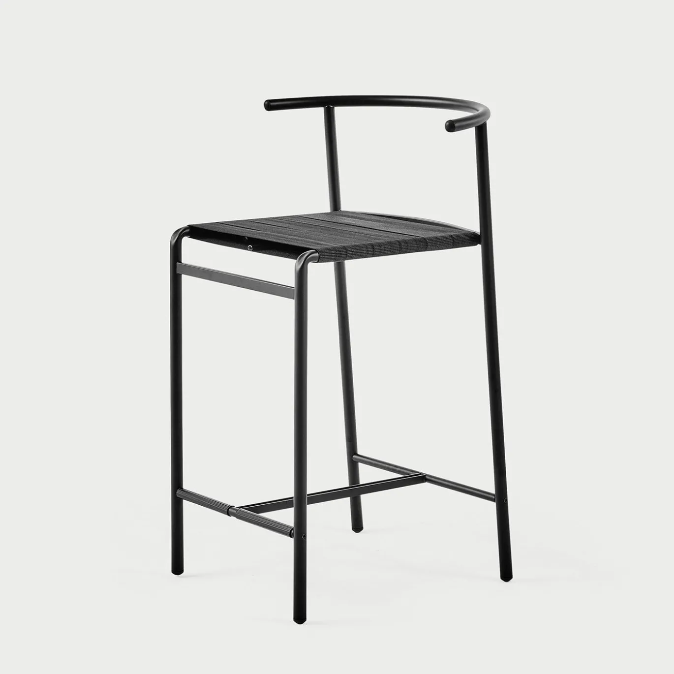Sgabello da cucina nero con sedile in Lasten