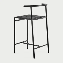 Sgabello da cucina nero con sedile in Lasten