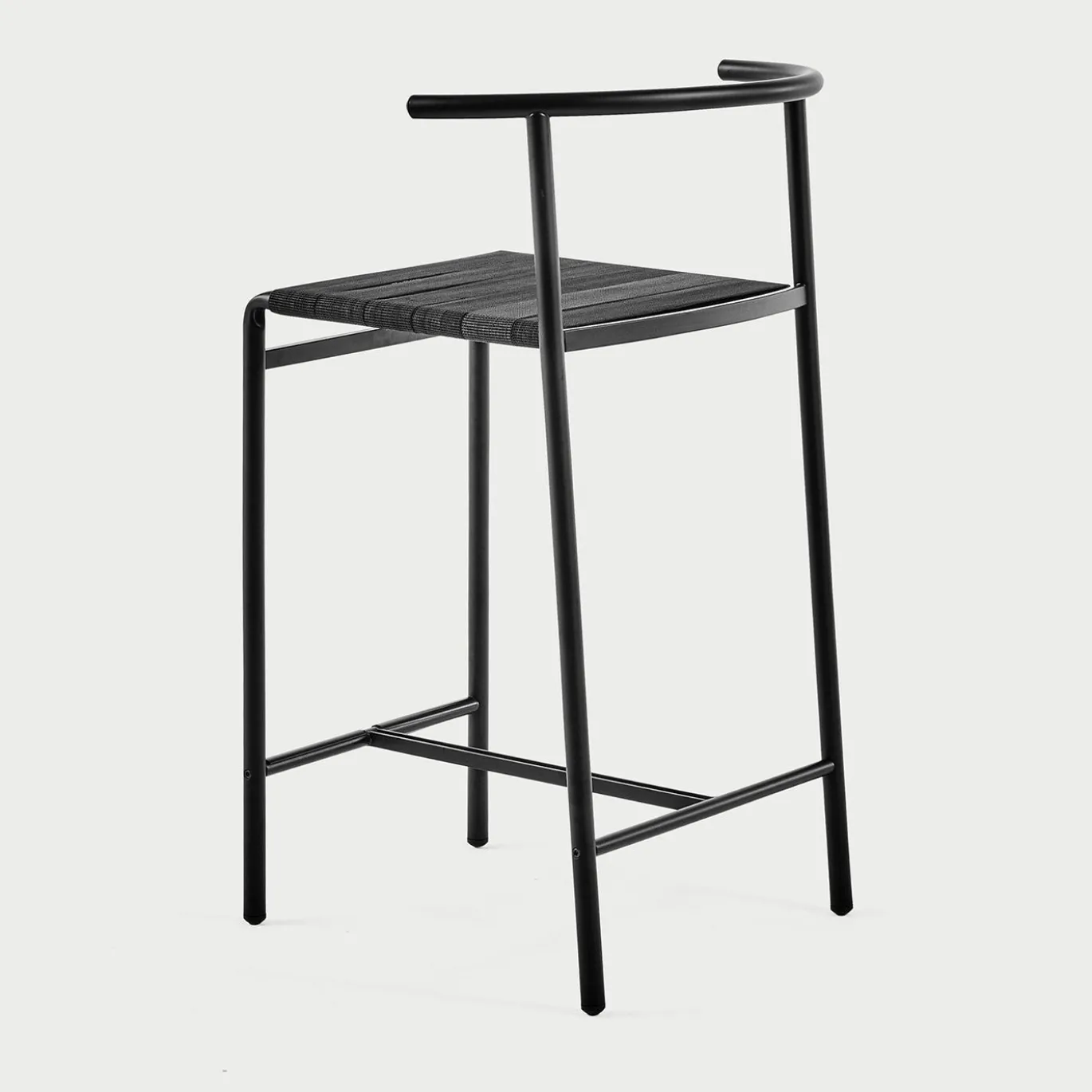 Sgabello da cucina nero con sedile in Lasten