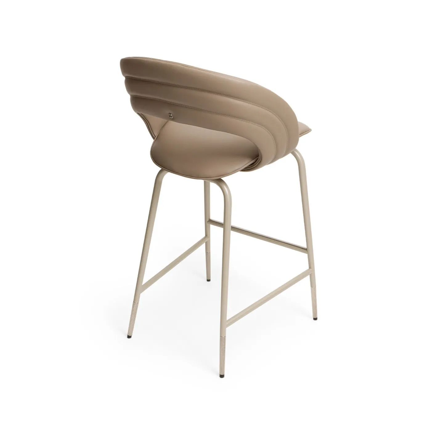 Sgabello da esterno Kylo in pelle beige