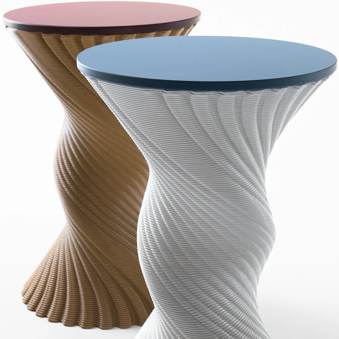 Sgabello e Tavolino Mini Tork Attorcigliato Bianco