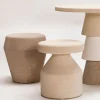 Sgabello Geometrico Bal in pietra Beige