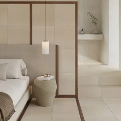 Sgabello Geometrico Bal in pietra Beige