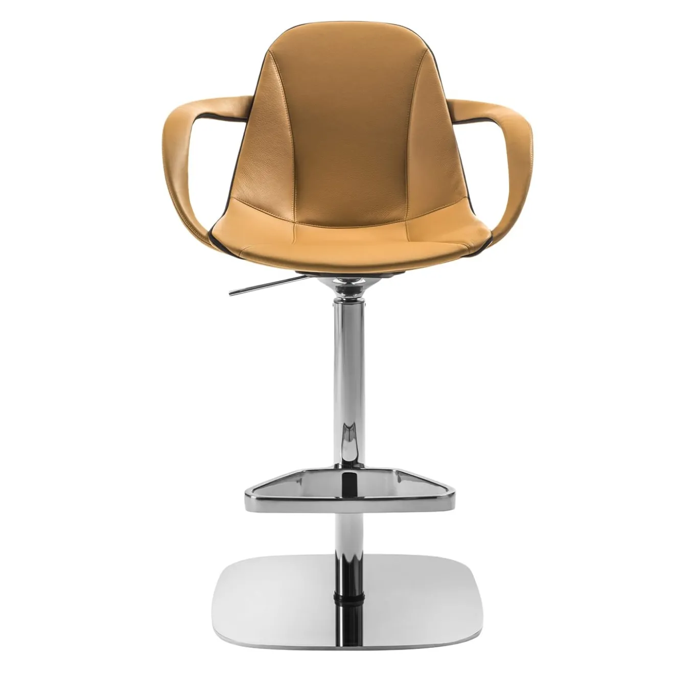 Sgabello Girevole Couture in Pelle Arancione