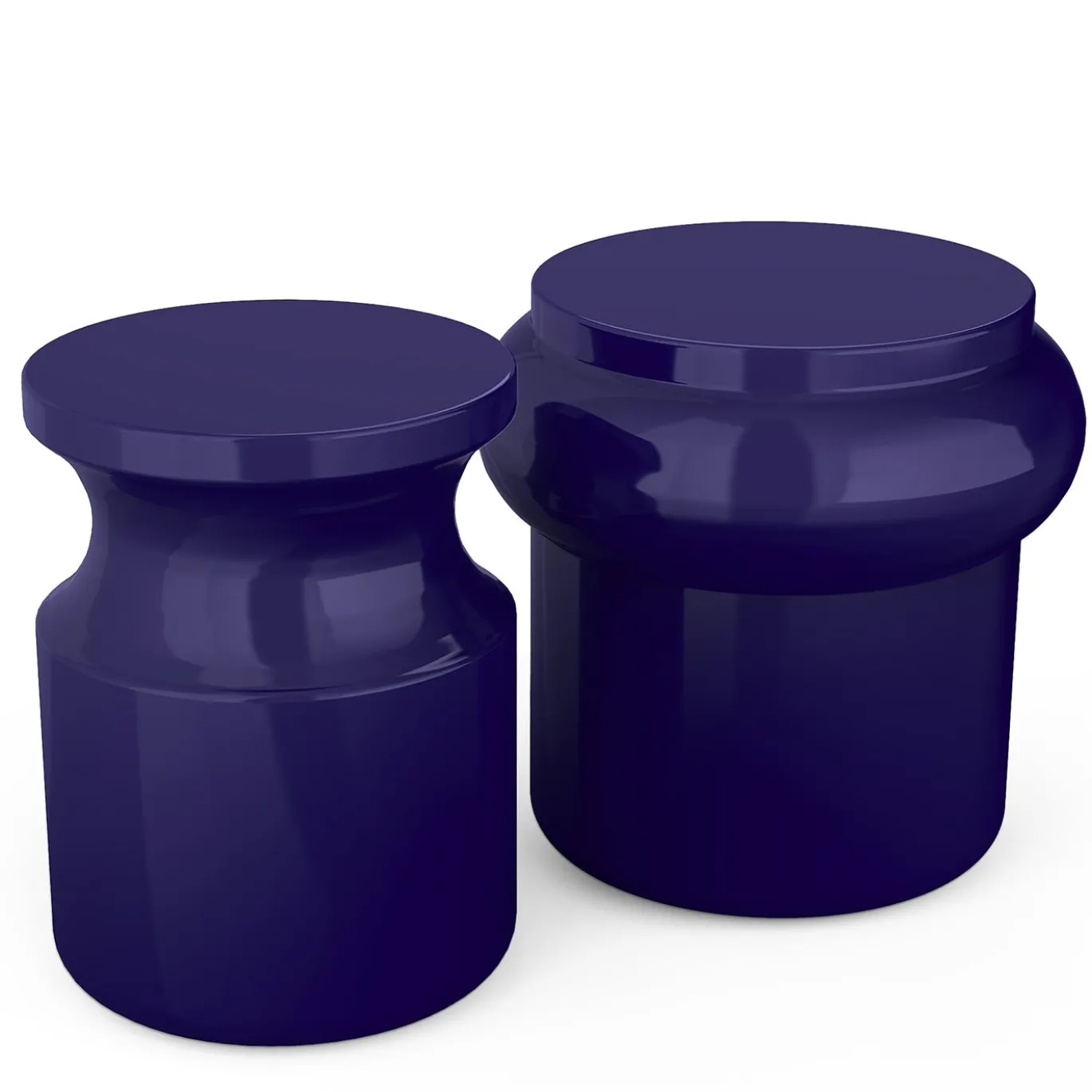 Sgabello Hya B in Ceramica Smaltata Blu