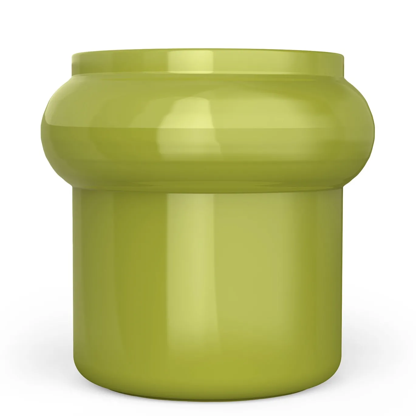 Sgabello Hya B smaltato in ceramica verde