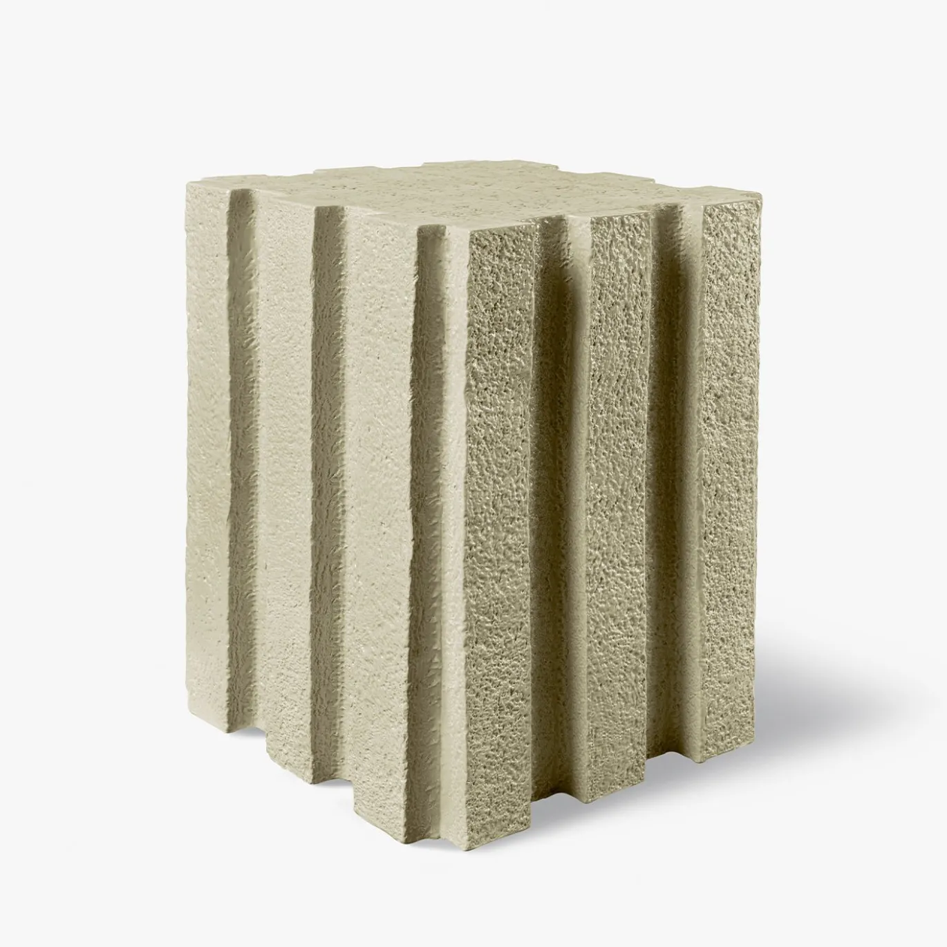 Sgabello in ceramica beige Merlate di Patricia Urquiola