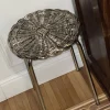 Sgabello in metallo intrecciato placcato argento