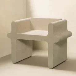 Sgabello in pelle beige Ossicle N. 2