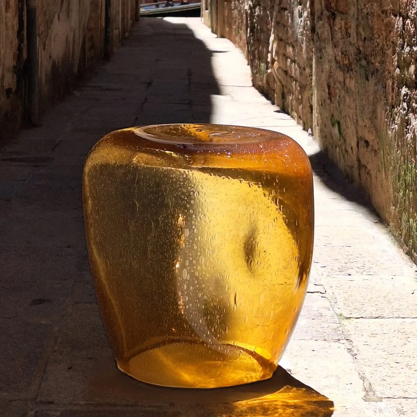 Sgabello in vetro di murano Isola Topazio