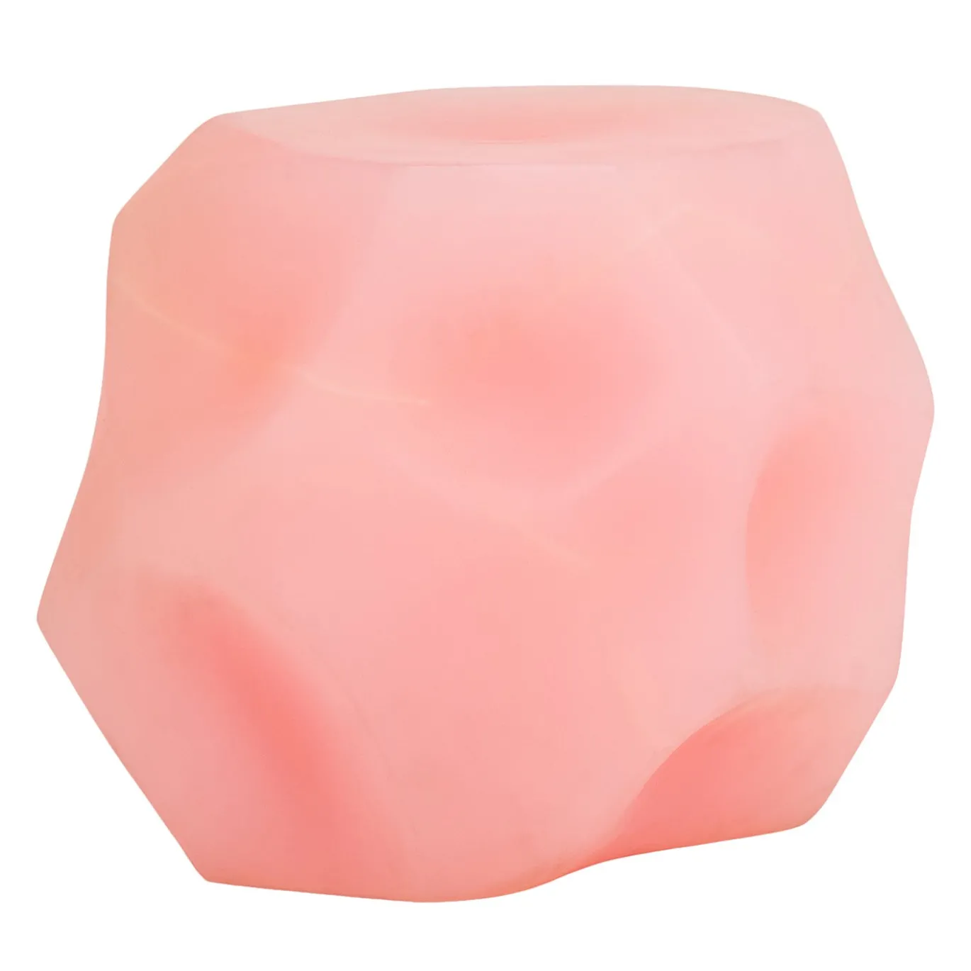 Sgabello Lithos III in resina rosa