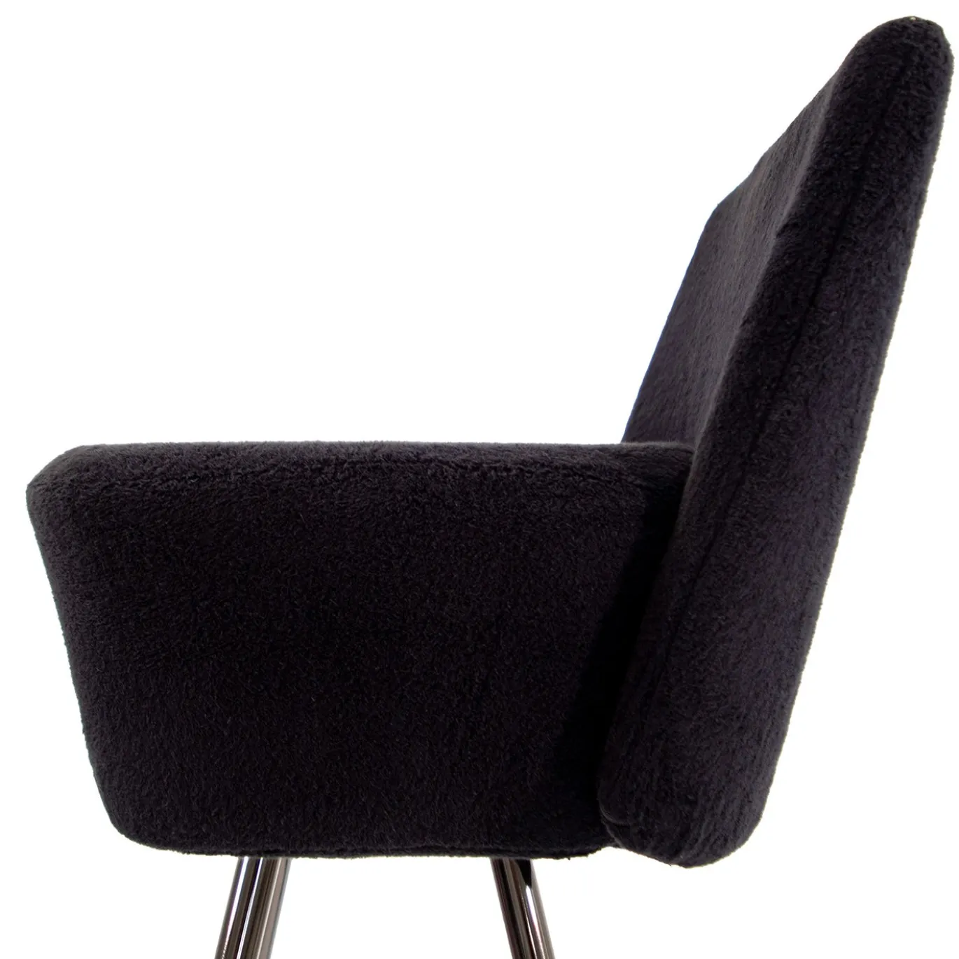 Sgabello Nero SPACE CADET con Base Cromata