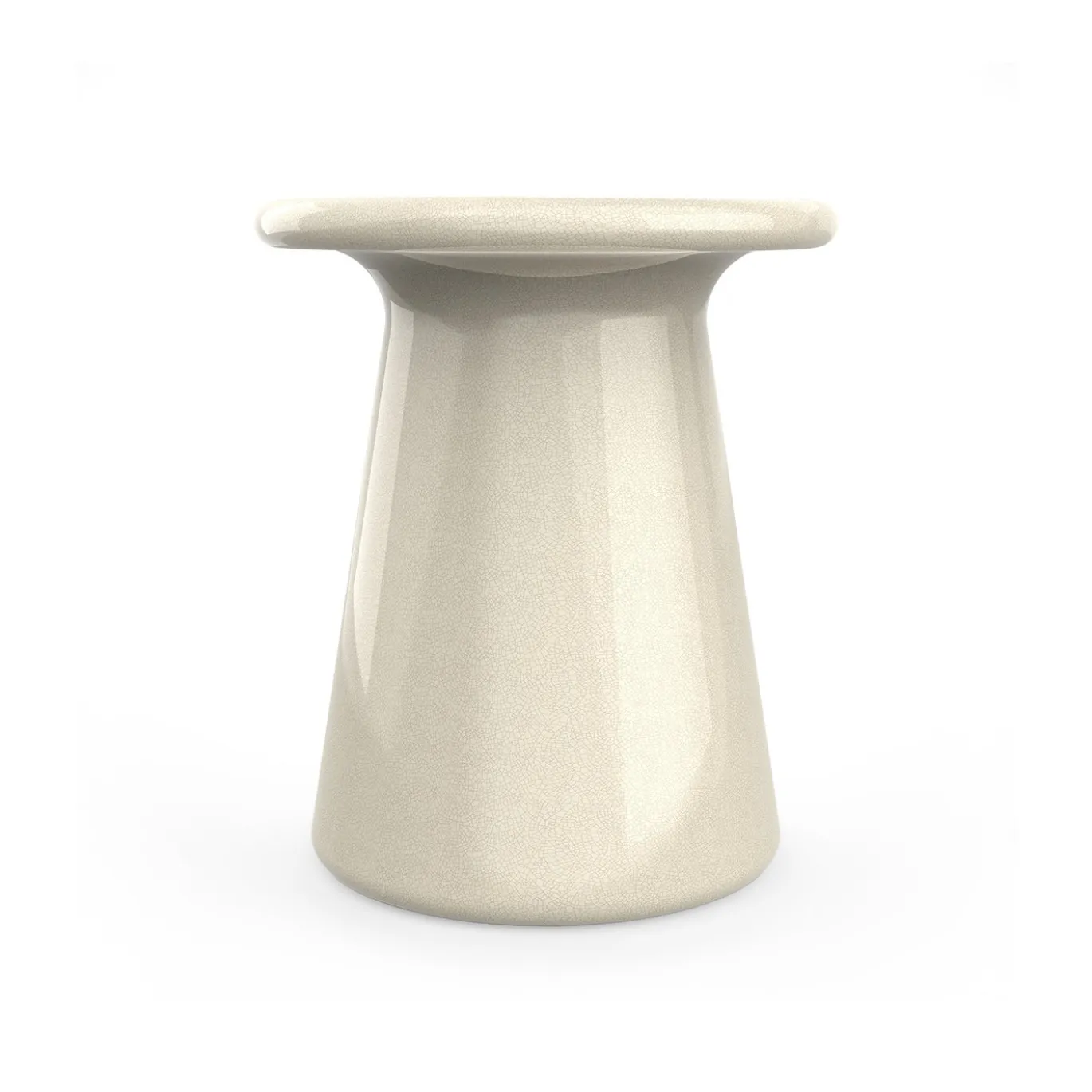 Sgabello Oriental in ceramica smaltata Craquelet Ice