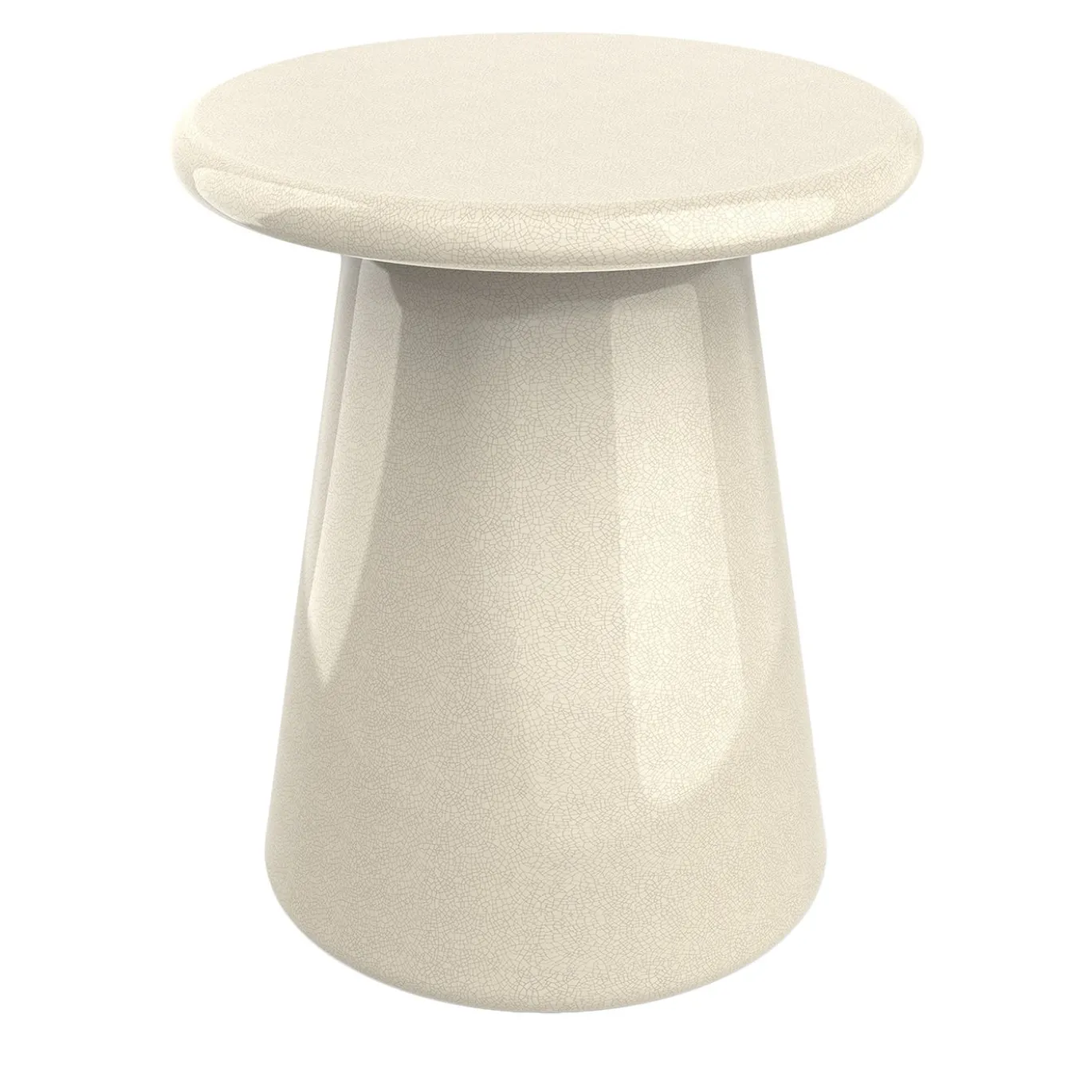 Sgabello Oriental in ceramica smaltata Craquelet Ice