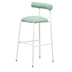Sgabello Pampa SG-80 verde salvia e bianco di Studio Pastina