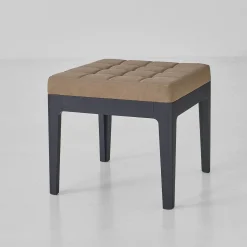Sgabello Quadrato Domino con Cuscino in Eco-Pelle