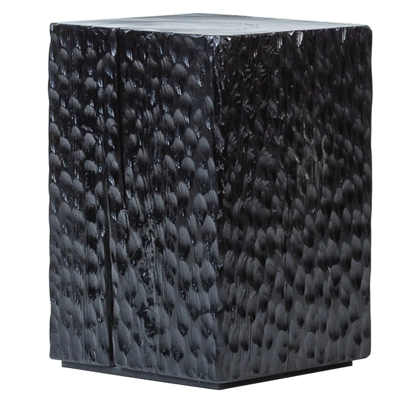 Sgabello Quartus II nero intagliato