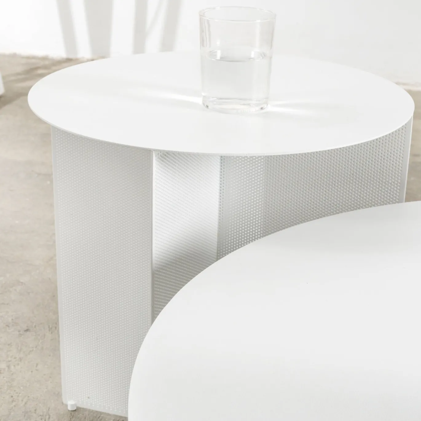 Sgabello Rotondo Bianco Sezioni